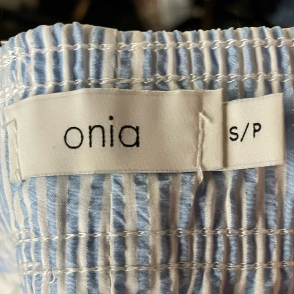 Onia Sky Blue Striped Athletic Shorts